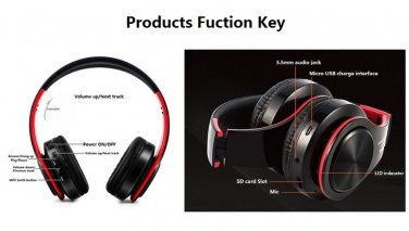 Free shipping Portable Bluetooth Headphones Wireless Shocking Bass Headsets 2018