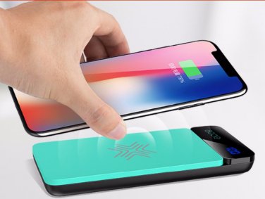 free ship Wireless Charger 8000mah+Digital Display Power Bank External Battery 2018