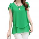 free ship Womens Short Sleeve Chiffon Blouse 2018