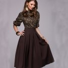 free ship Floral Printed Vintage Party Long Dress 2018