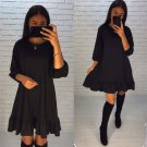 free ship Casual 2018 Spring Women Ruffle Dress 2018