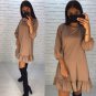 free ship Casual 2018 Spring Women Ruffle Dress 2018