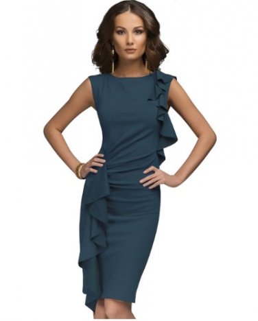 free ship Fashion Elegant Ruffles Bodycon Dress Women 2018