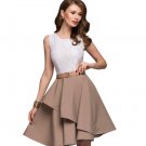 free ship Summer Beach Sleeveless Flare Dress 2018/Medium/Large