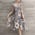 free ship Floral A-line Dress Long Sleeve Vintage Dress 2018/Medium/Large