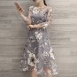 free ship Floral A-line Dress Long Sleeve Vintage Dress 2018/Medium/Large
