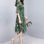 free ship Chiffon Dress Women Half Sleeve 2018/Medium/Large