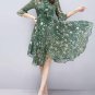 free ship Chiffon Dress Women Half Sleeve 2018/Medium/Large