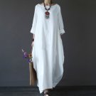 free ship Women Loose Cotton Linen Dress 2018/Medium/Large