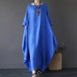 free ship Women Loose Cotton Linen Dress 2018/Medium/Large