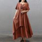 free ship Original Vintage Loose White Cotton Dress 2018/Medium/Large
