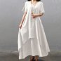 free ship Original Vintage Loose White Cotton Dress 2018/Medium/Large