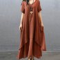 free ship Original Vintage Loose White Cotton Dress 2018/Medium/Large