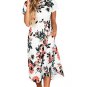 free ship Women Short Sleeve O-neck Beach Dress 2018/Medium/Large