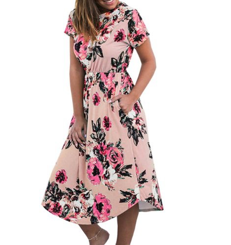 free ship Summer Floral Prairie Chic Dress 2018/Medium/Large