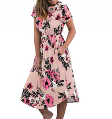 free ship Summer Floral Prairie Chic Dress 2018/Medium/Large