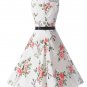 free ship Women Summer Vintage Hepburn Retro Flower Dress 2018/Medium/Large