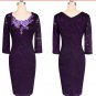 free ship Womens Elegant Embroidery Lace Crok Dress 2018/Medium/Large