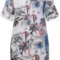 free ship O Neck Short Sleeve Boho Floral Dress 2018/Medium/Large