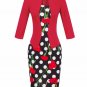 Autumn Pencil Dress  Black Red Fashion Female Bodycon  Ladies Work Wear Vintage Women Clothes