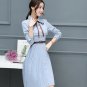 Paris Girl Autumn Winter New Chiffon Midi Dress  Korean Dresses   Women Party Vestidos Long Sleeve