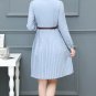 Paris Girl Autumn Winter New Chiffon Midi Dress  Korean Dresses   Women Party Vestidos Long Sleeve
