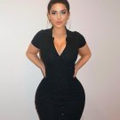 Shirt Mini Dress Sexy Solid Ladies Turn-down Collar Summer Women Dresses
