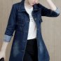 Autumn Winter Korean Denim Jacket Women Slim Long Base Coat