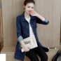 Autumn Winter Korean Denim Jacket Women Slim Long Base Coat