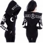 Women Loose  Hooded Print Black Cardigan Jacket coat Korean Jacket outerwear Female