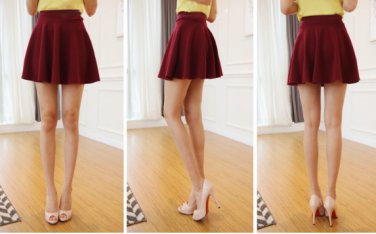 Korean Version Skirts Safty Short Skirts Women's Solid Mini Pleated Skirt