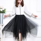 Korean version of the summer mesh pleated skirt long section irregular fluf