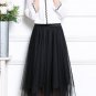 Korean version of the summer mesh pleated skirt long section irregular fluf
