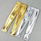 Girl Leggings Elastic 2-12Y Pants Skinny Gold kids Metal Color Fuax Leather