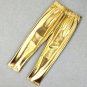 Girl Leggings Elastic 2-12Y Pants Skinny Gold kids Metal Color Fuax Leather