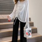 New Style T-shirt Women's  Korean-style Long Sleeve Solid Color Tops + Elastic Loose Pants Women'