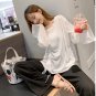 New Style T-shirt Women's  Korean-style Long Sleeve Solid Color Tops + Elastic Loose Pants Women'
