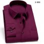 New Stretch Cotton Men's Dress Shirts Tops Shirt Solid color Casual Male Shirt