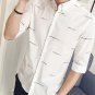 New Male Shirt Clothing Mens five Sleeve Shirt 2019 printing Slim Fit Shirt