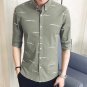 New Male Shirt Clothing Mens five Sleeve Shirt 2019 printing Slim Fit Shirt