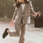 Spring Autumn Teenage Clothing Set Plaid Jackets +Pants Girls Two Piece Set