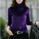 Thick Warm Winter Velvet Top Female Long Sleeve Warm Women's Turtleneck Sweater Shirt