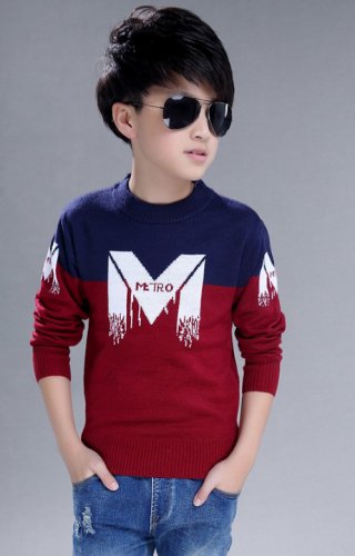 2019 Children's sweater Winter New Cotton Clothing Hedging Round collar Sweater