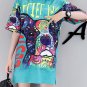 Women Summer Dress 2019 Printed Doll Yellow Striped Dress T shirt Short Sleeve