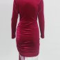 Female Velvet Dresses Office Work Women Bodycon Dress Autumn Long Sleeve V-Neck Winter Sexy