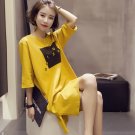 Sexe Mara Korean Short Sleeve Letter printing Loose Straight Womens Dresses