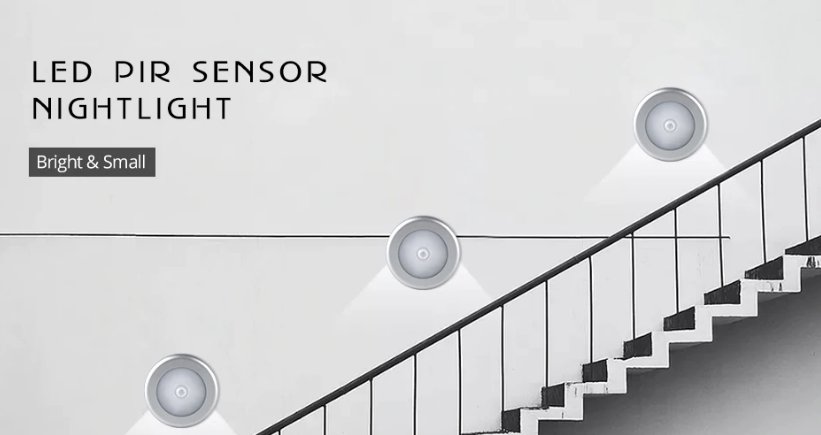 Motion Sensor Under Cabinet Light Auto Smart Night Lamp