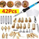 42Pcs Electric Soldering Iron Kit Wood Burning Pen Tip Pyrography Craft Tool Repair for Woodworking