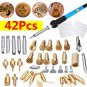 42Pcs Electric Soldering Iron Kit Wood Burning Pen Tip Pyrography Craft Tool Repair for Woodworking