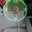 MINI Flexible LED USB Clock Fan Watch Gadgets Office Desk Cooling Temperature